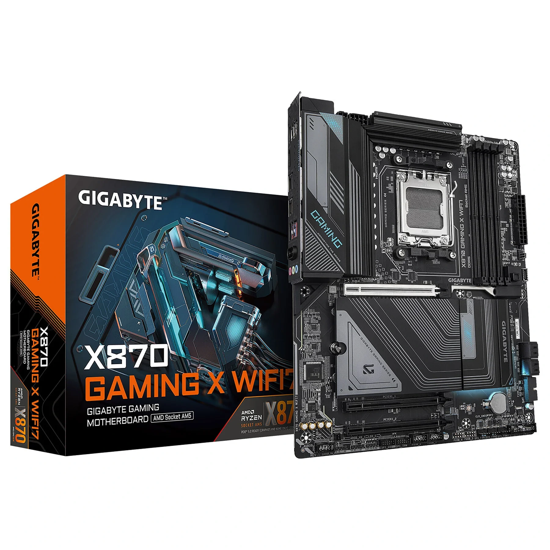 Carte mère GIGABYTE X870 Gaming X WiFi7 pour PC gamer au Maroc avec WiFi7 et support DDR5