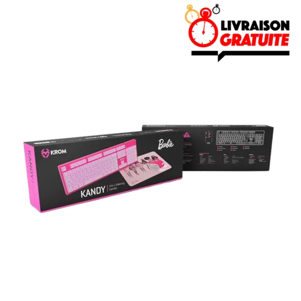 Combo Barbie Krom Kandy 3 En 1 Teclado + Mouse + Pad Mouse
