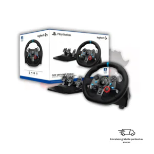 Logitech G29 Driving Force volant PS5 PS4 PC Maroc