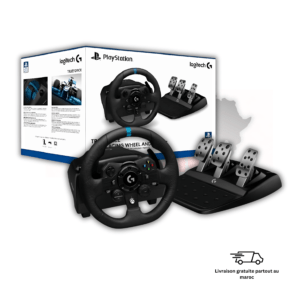 Logitech G923 Driving Force volant PS5 PS4 PC Maroc