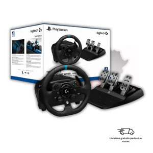 Logitech G923 Driving Force volant PS5 PS4 PC Maroc