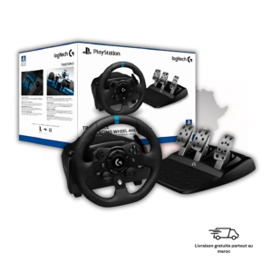 Logitech G923 Driving Force volant PS5 PS4 PC Maroc