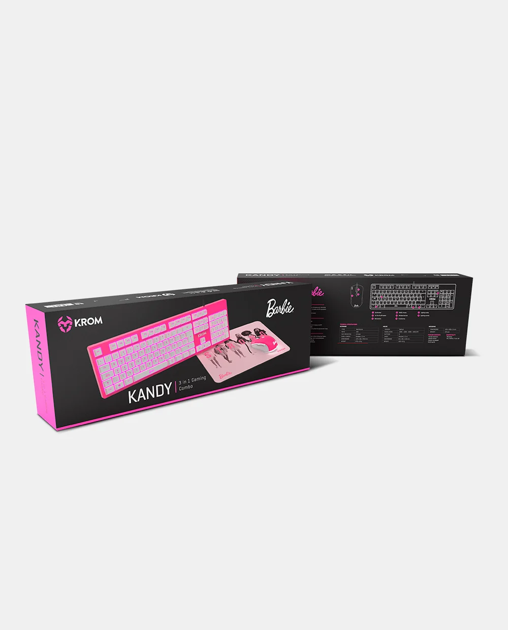 Combo Barbie Krom Kandy 3 En 1 Teclado + Mouse + Pad Mouse