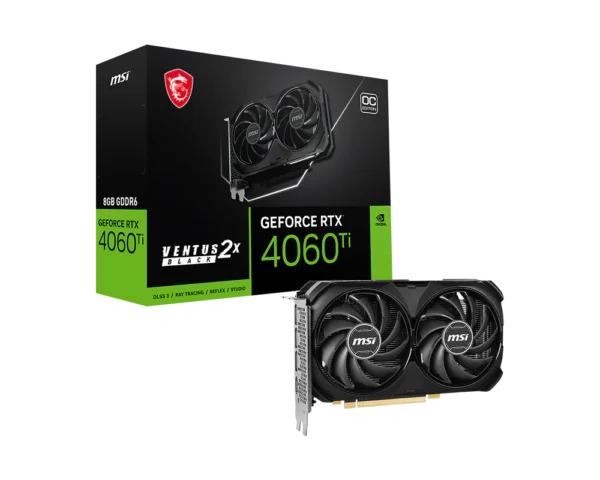 MSI GeForce RTX 4060 Ti VENTUS 2X BLACK OC 8GB GDDR6