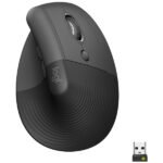 Souris Logitech Lift (Graphite) Souris sans fil ergonomique - droitier - Bluetooth - capteur optique 4000 dpi - 6 boutons