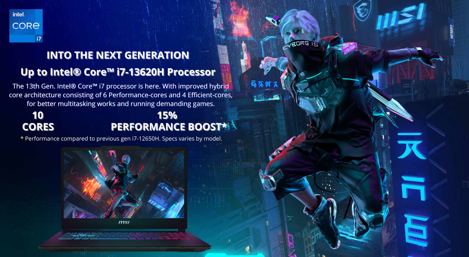 INTO THE NEXT GENERATION Up to Intel® Core™ i7 13620H Processor The 13th Gen. Intel® Core™ i7 processor is here. With improved hybrid core architecture consisting of 6 Performance cores and 4 Effi 1 Africa Gaming Maroc