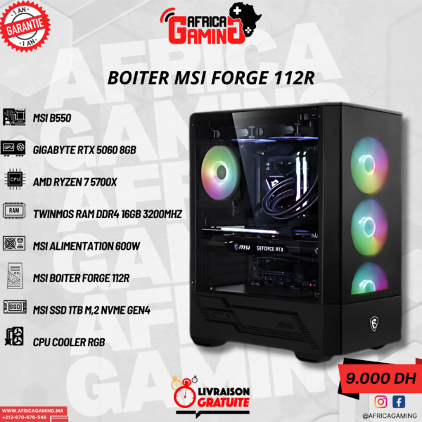 PC Gaming MSI FORGE 112R Ryzen 7 5700X / RTX 5060 8GB
