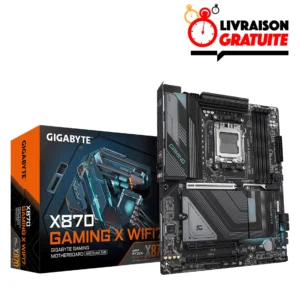 Carte mère GIGABYTE X870 Gaming X WiFi7 pour PC gamer au Maroc avec WiFi7 et support DDR5