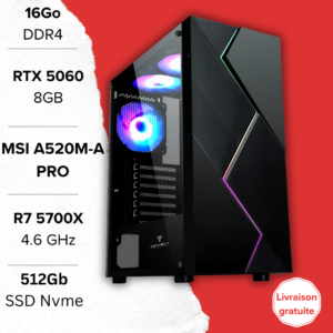 PC Gamer Ryzen 7 5700X RTX 5060 setup gaming Maroc