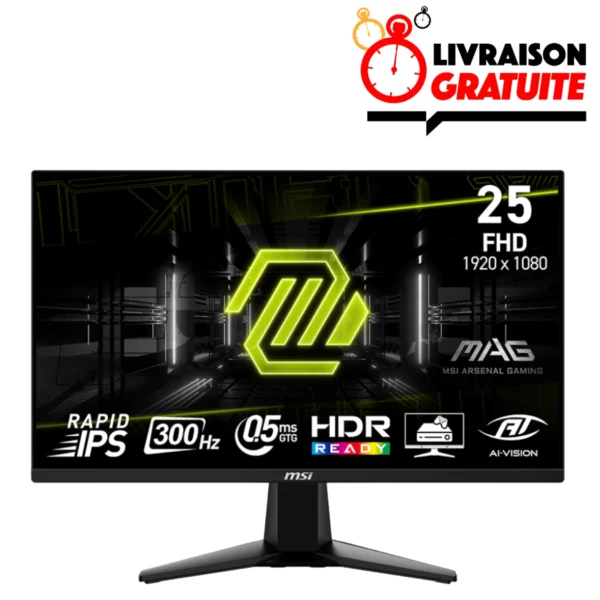 MSI MAG 255XF – Écran Gaming 25″ 180Hz au Maroc