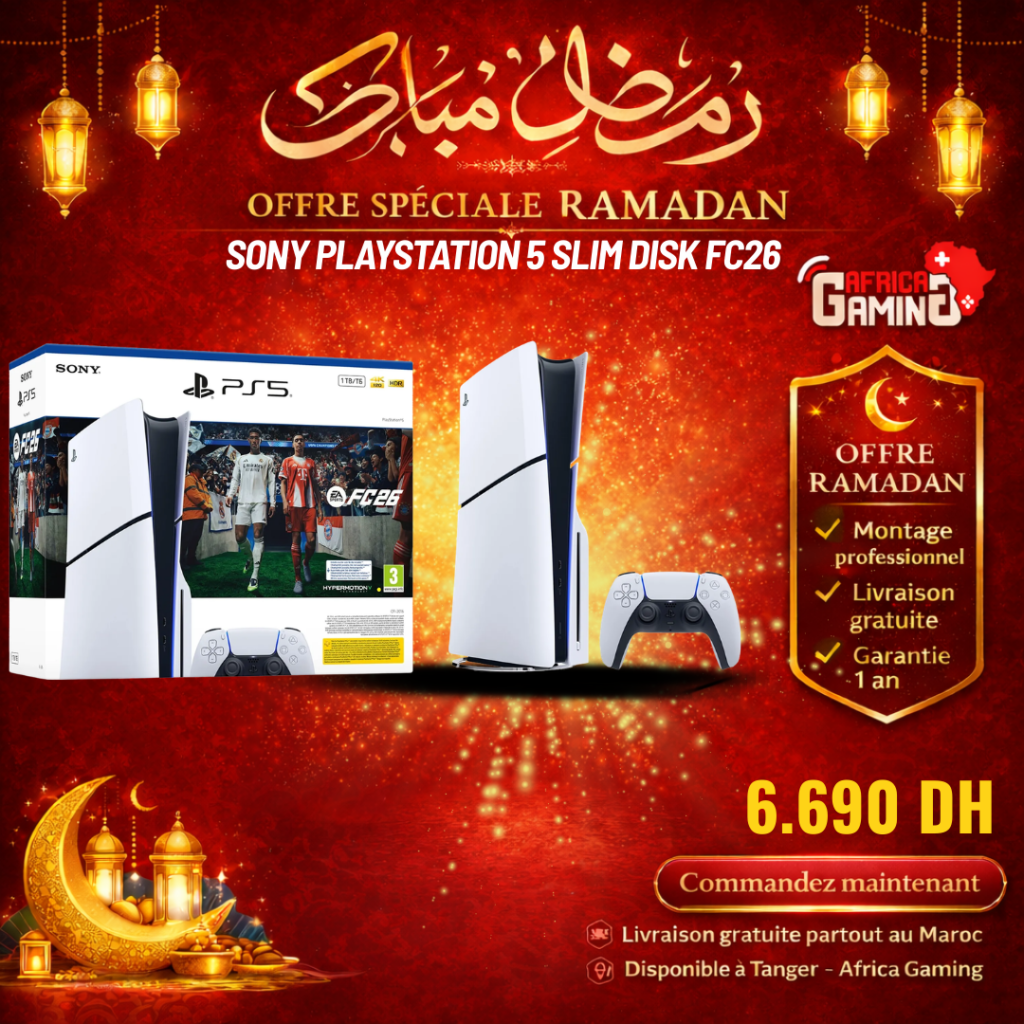 Africa Gaming Achetez votre Gaming setup Pc Meilleur prix au Maroc, livraison rapide à domicile. 98 Playstation 5 slim disk version Maroc pack FC 26 Console Sony