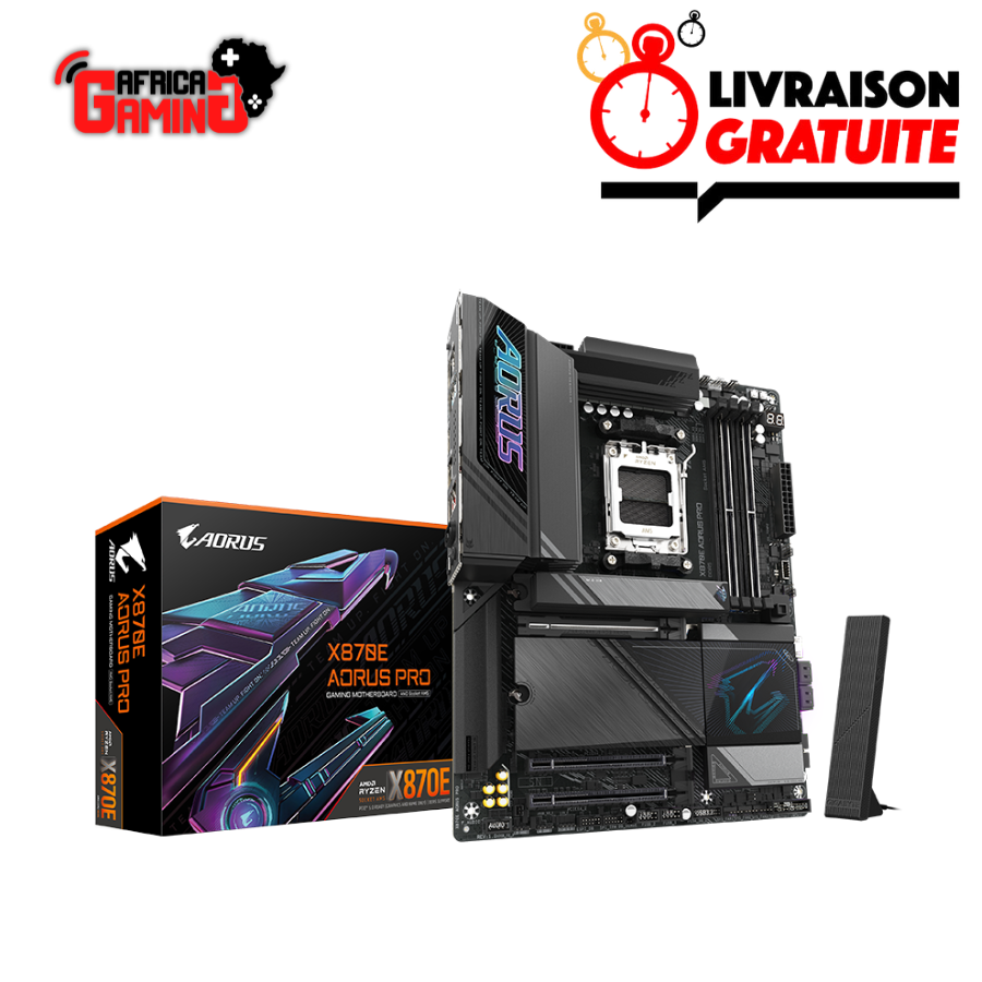 Africa Gaming Achetez votre Gaming setup Pc Meilleur prix au Maroc, livraison rapide à domicile. 116 Gigabyte X870E AORUS PRO Maroc Carte Mère Gaming