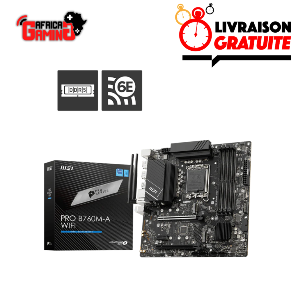 Africa Gaming Achetez votre Gaming setup Pc Meilleur prix au Maroc, livraison rapide à domicile. 117 MSI PRO B760M-P DDR5 Maroc