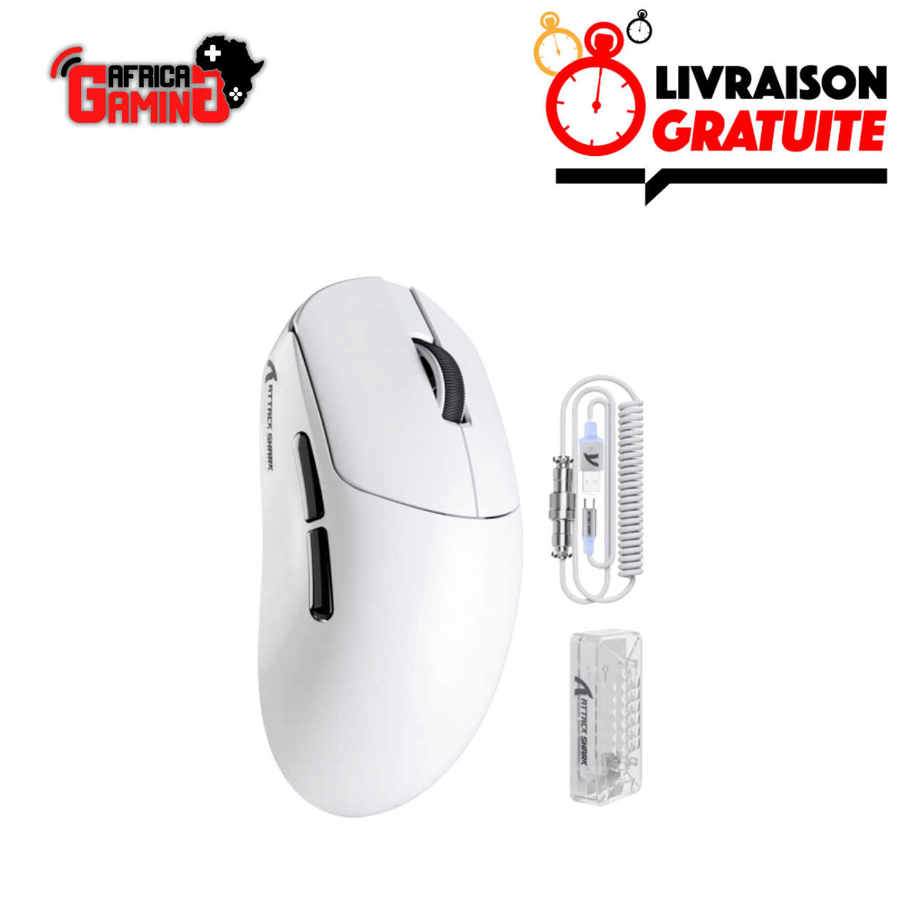 Attack Shark X8PRO White Maroc Africa Gaming 4KHz