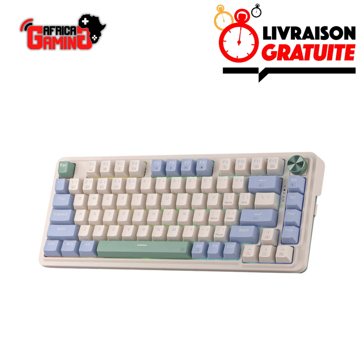 Redragon K673 PRO Maroc Africa Gaming Vintage Blue