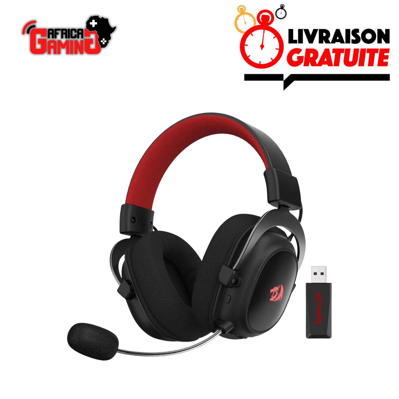 Redragon H510 PRO Zeus-X RGB Wireless Maroc Africa Gaming Headset