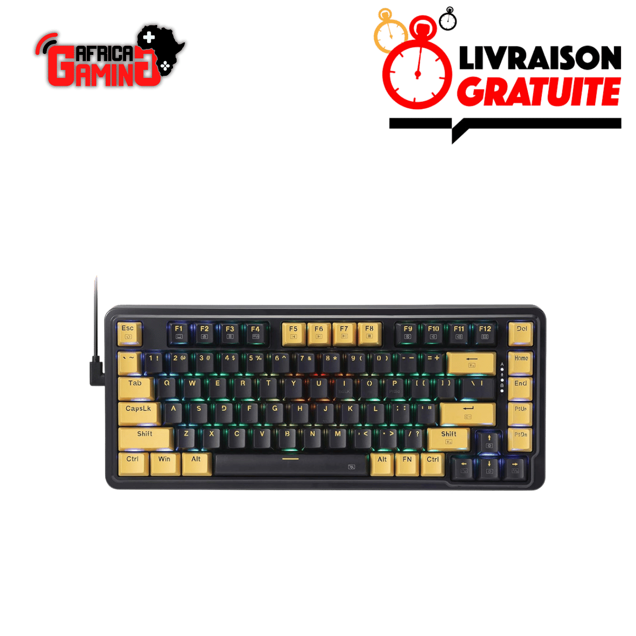 Redragon K649 Black Yellow Maroc
