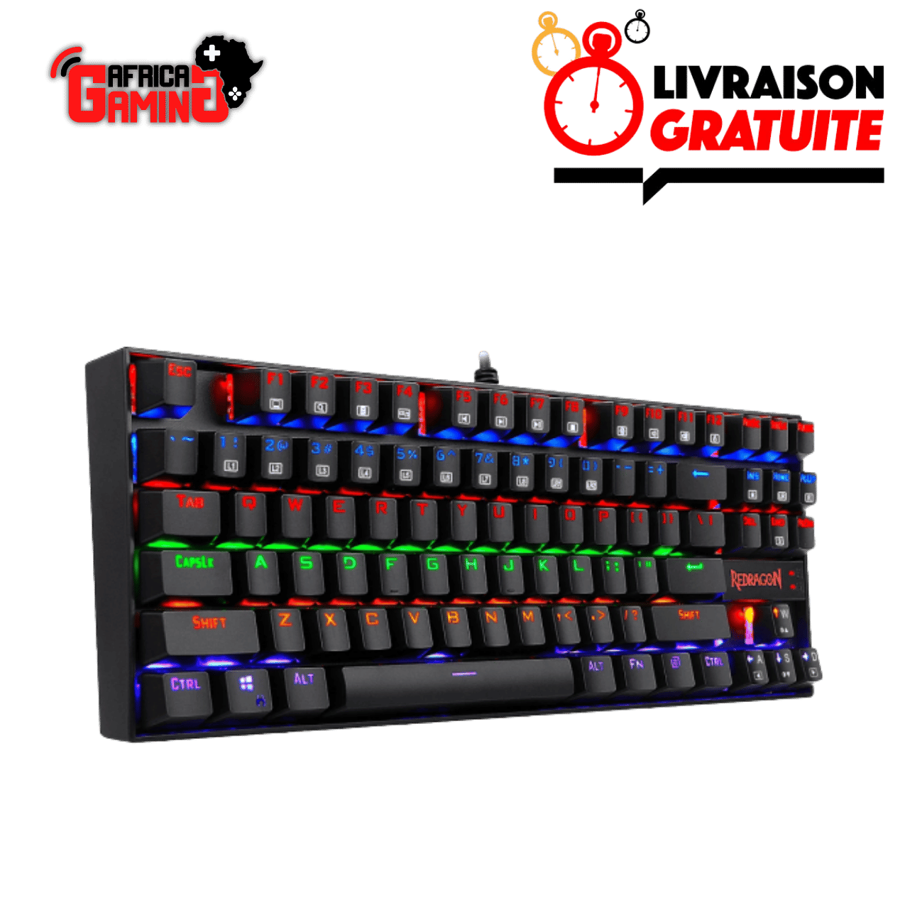 Redragon K552 TKL RGB Maroc Africa Gaming Clavier Azerty