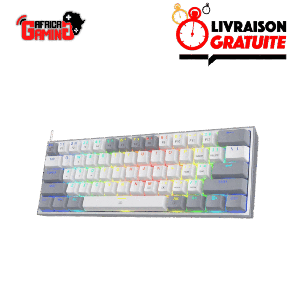 Redragon K617 Fizz 60% Maroc Africa Gaming Gray White