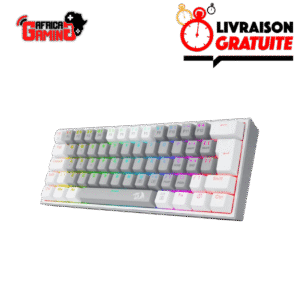 Redragon K617 Fizz White Gray Maroc Africa Gaming Clavier 60%
