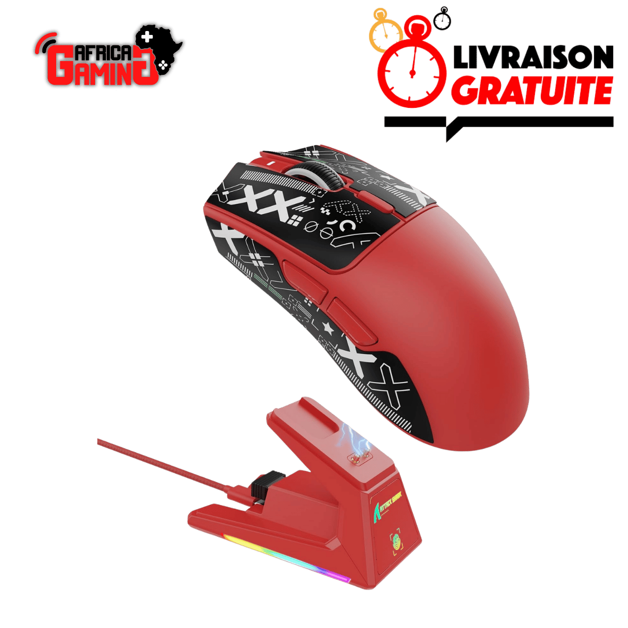 Attack Shark X1 Red Tape Maroc Africa Gaming