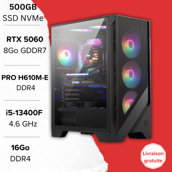 PC Gamer RTX 5060 setup gaming performant Maroc