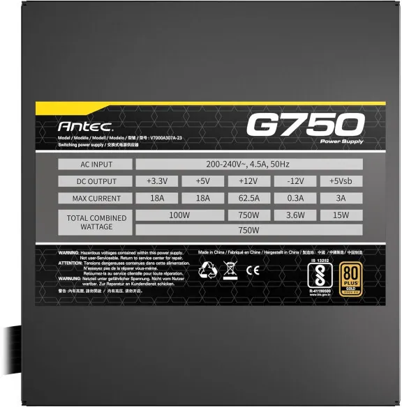 Antec G750 EC 750W 80 Plus Gold Maroc