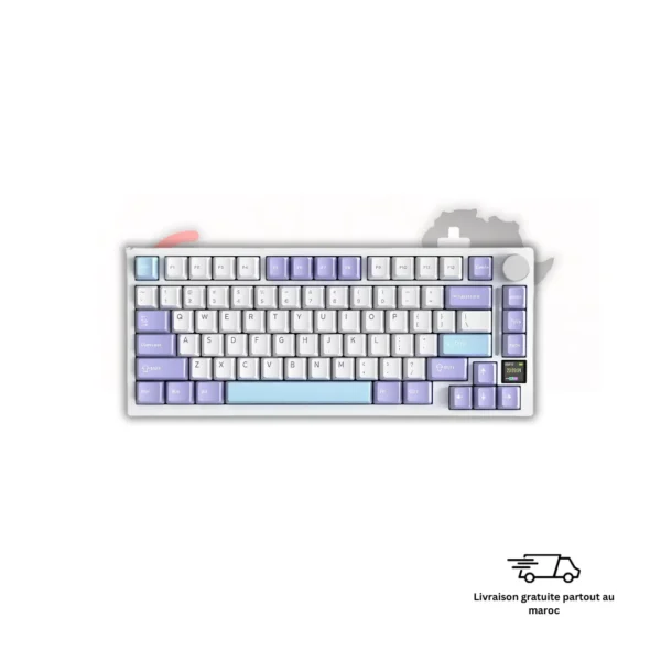 Attack Shark X820 Ultra Maroc clavier gaming Lavender violet RGB Tri-Mode design gaming moderne ergonomique