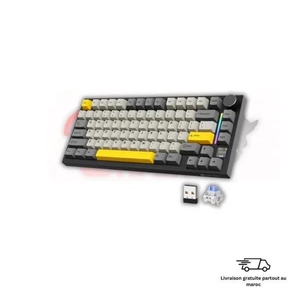 Attack Shark X820 Ultra Maroc clavier gaming Starry Night noir RGB Tri-Mode style gaming premium sombre