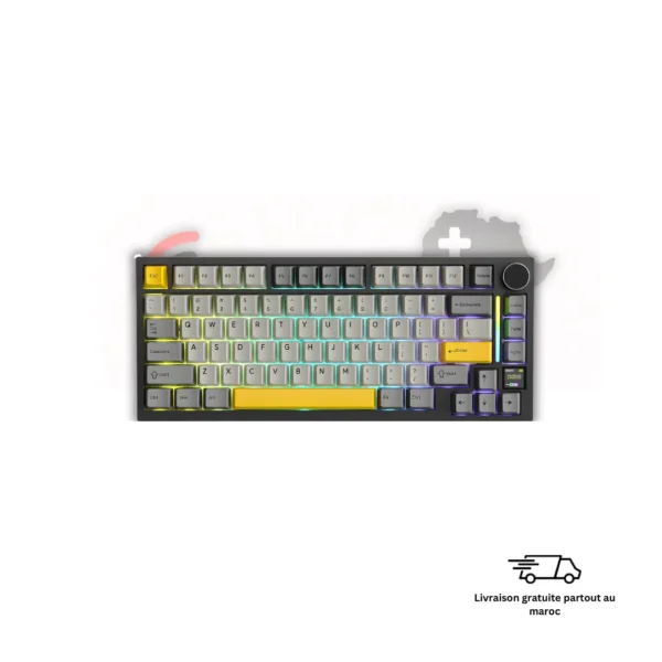 Attack Shark X820 Ultra Maroc clavier gaming Starry Night noir RGB Tri-Mode style gaming premium sombre