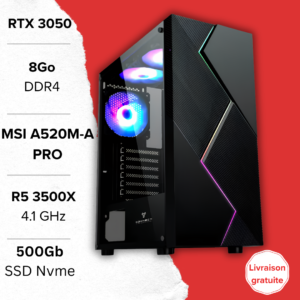 PC Gamer RTX 3050 MSI A520M Ryzen 5 3500X Maroc