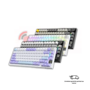 Attack Shark X820 Ultra Maroc clavier gaming sans fil RGB Tri-Mode ultra léger avec connexion 2.4GHz Bluetooth et USB-C pour gaming compétitif