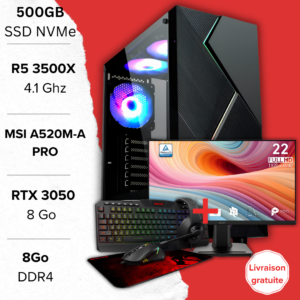 PC Gamer Pack RTX 3050 complet Maroc