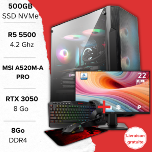 PC Gamer RTX 3050 Ryzen 5 5500 Maroc