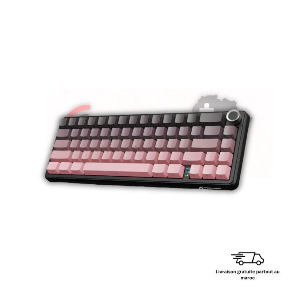 ATTACK SHARK X66 Blueberry Switch Maroc version Blackberry clavier mécanique gaming RGB wireless violet premium