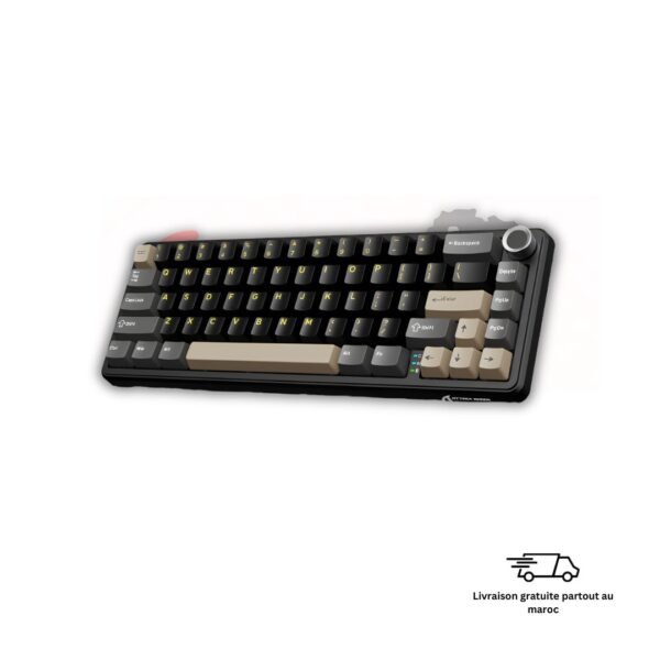 ATTACK SHARK X66 Blueberry Switch Maroc version Star Black clavier mécanique RGB noir gaming compact