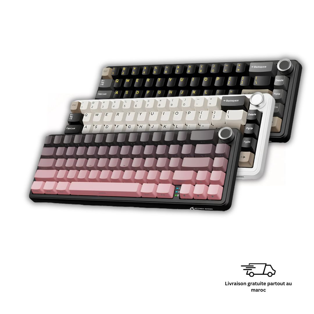 ATTACK SHARK X66 Blueberry Switch Maroc clavier mécanique gaming 65% wireless RGB gasket mount