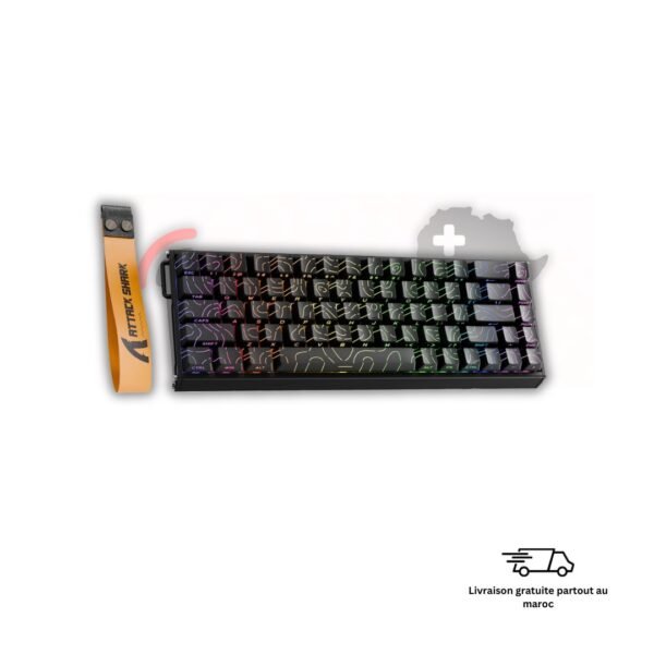 ATTACK SHARK X68 MAX HE Magnetic Maroc Black clavier gaming Hall Effect 0.005mm RT RGB noir e-sport
