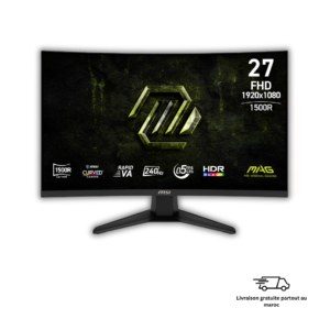 Écran MSI MAG 275CF X24 curved 240Hz gaming setup