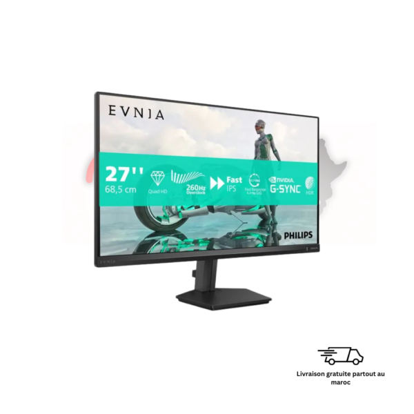 Écran Philips Evnia 27M2N3500PF setup gaming QHD 240Hz