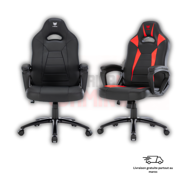 Chaise Gaming HYBROK Fighter rouge et noir