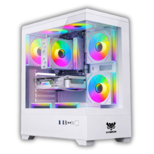 Boîtier HYBROK MOON GLASS setup gaming RGB