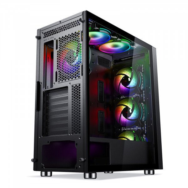 Boîtier HYBROK RS6 ARGB setup gaming Maroc