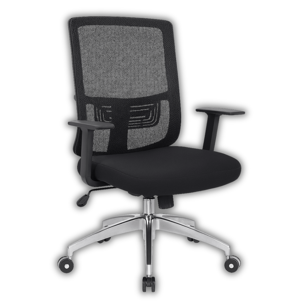 Chaise ergonomique noire en maille avec support lombaire