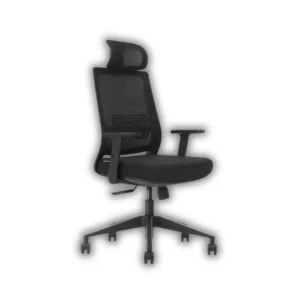 Chaise ergonomique noire en maille avec support lombaire