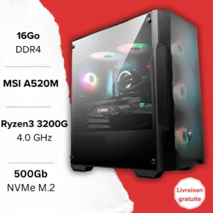 PC Gamer Ryzen 3 3200G boîtier MSI MAG FORGE M100A