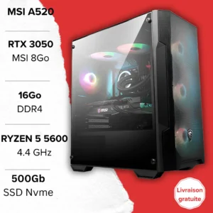 Pack PC Gamer RTX 3050 avec MSI RTX 3050 8 Go