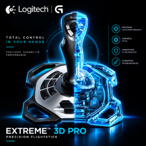 Logitech Extreme 3D Pro Joystick pour simulateur de vol PC