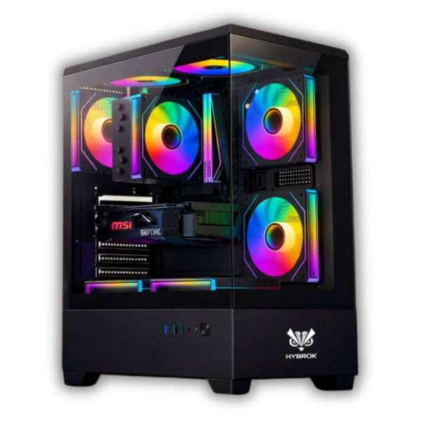 Boîtier HYBROK MOON GLASS setup gaming RGB